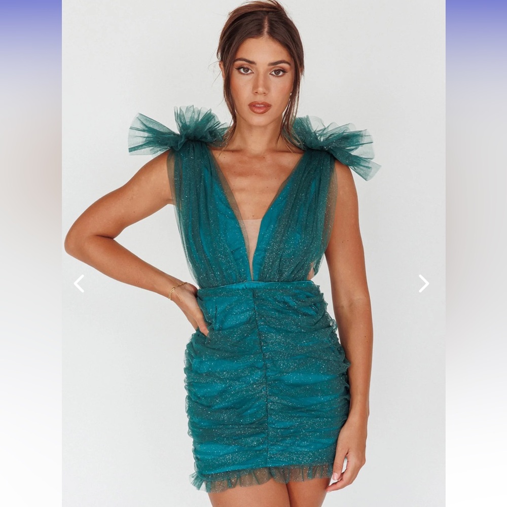 Women's green shirt formal dress